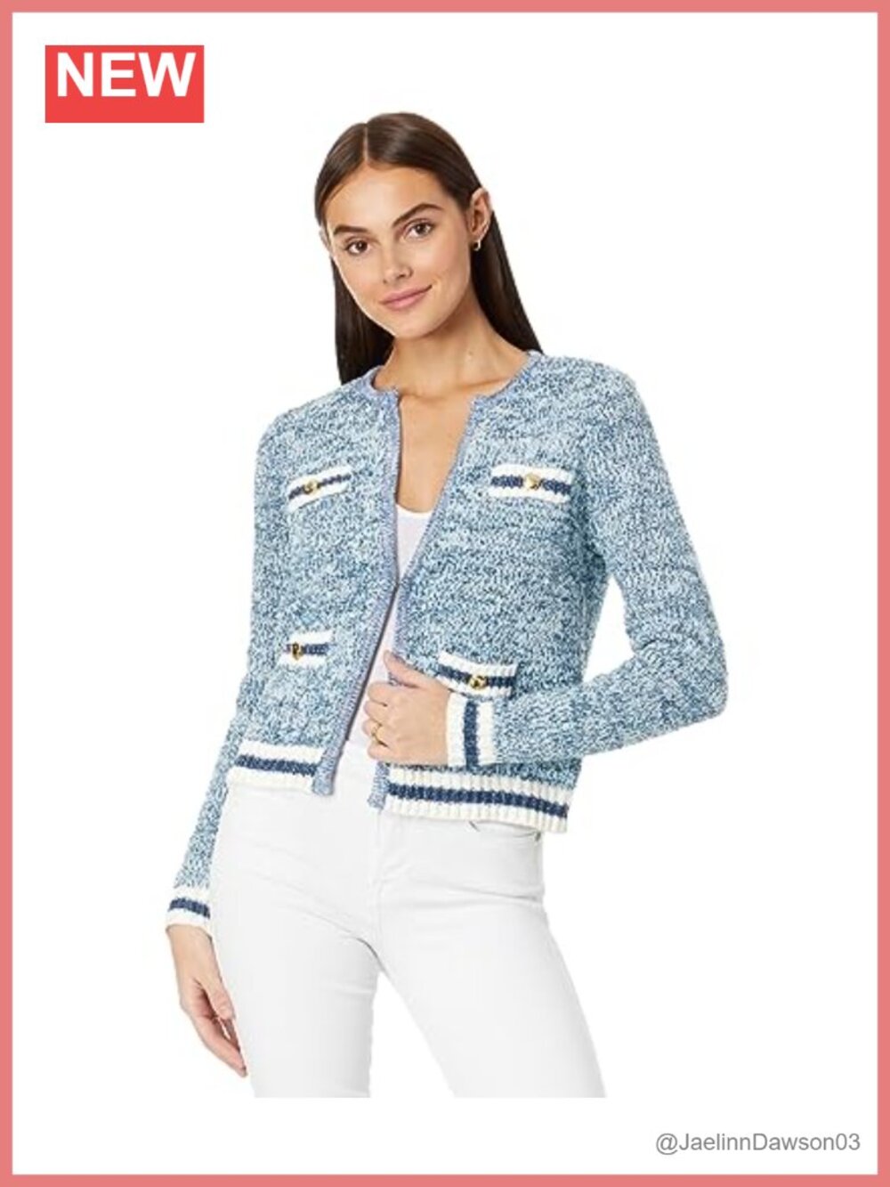 Lilly Pulitzer Beckington Cardigan Cotton-Blend Textured Knit Women's Sweater